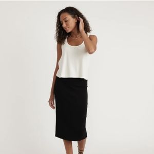 Marine Layer Lexi Ribbed Midi Skirt In Black